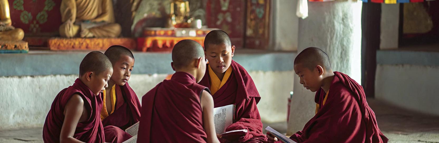 niños monjes